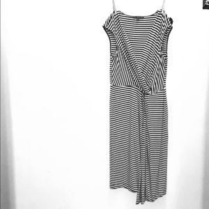 Adrianna Papell Striped V Dress Medium